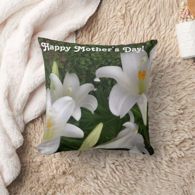 Happy Mother's Day! White Lily –  Cushion (Blanket)