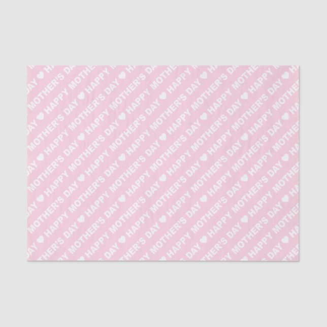 Happy Mother's Day White on Light Pink Tissue Paper (Front)