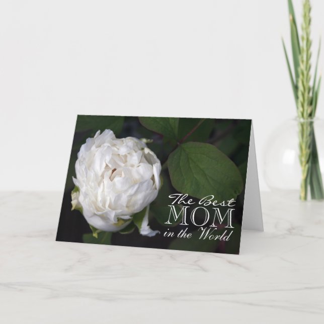 Happy Mother's day White Peony Greeting Card (Front)
