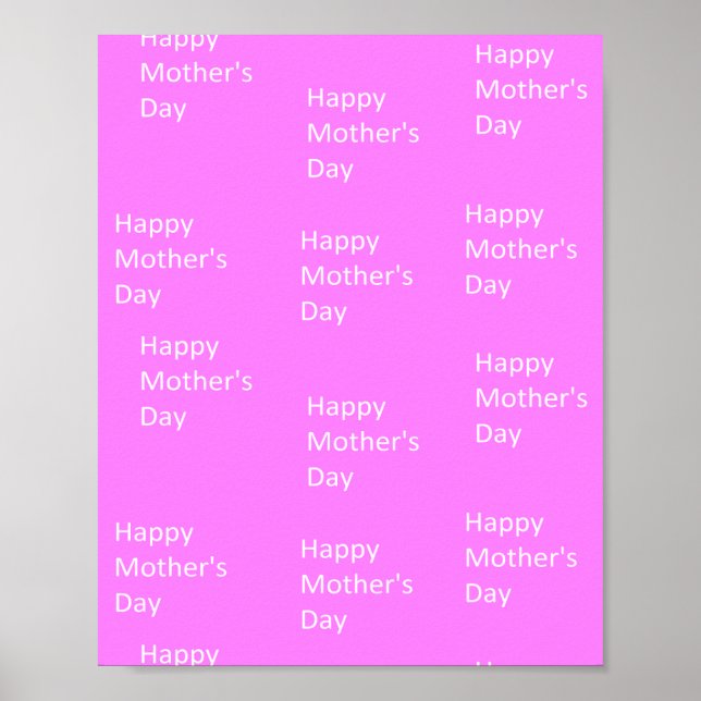 Happy mother's day white text poster (Front)