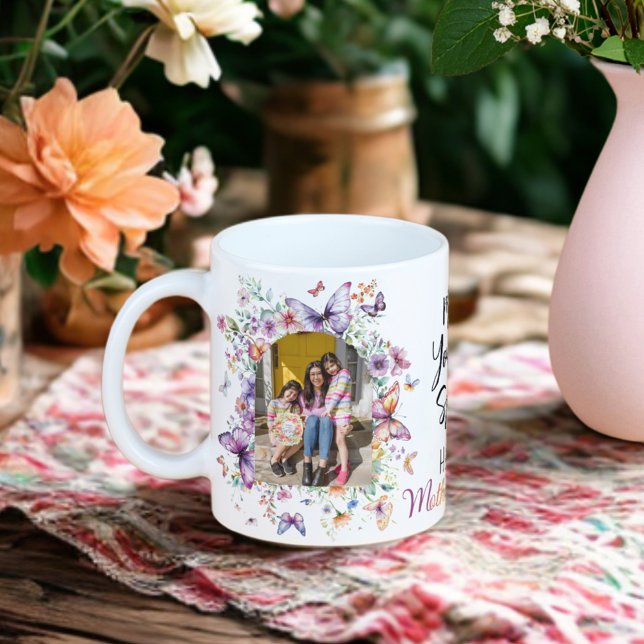 Happy Mother's Day Wildflowers Butterflies Photo Coffee Mug (Creator Uploaded)
