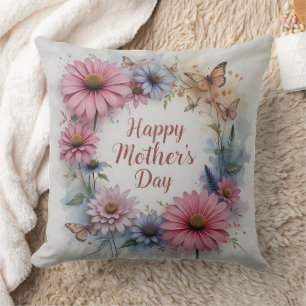 Happy Mother's Day Wildflowers Cushion
