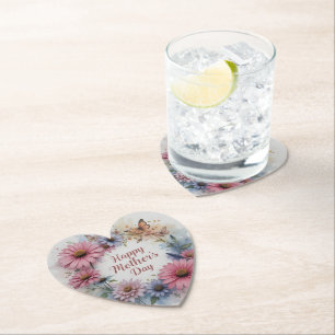 Happy Mother's Day Wildflowers Paper Coaster