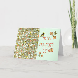 Happy Mothers Day William Morris Print Card