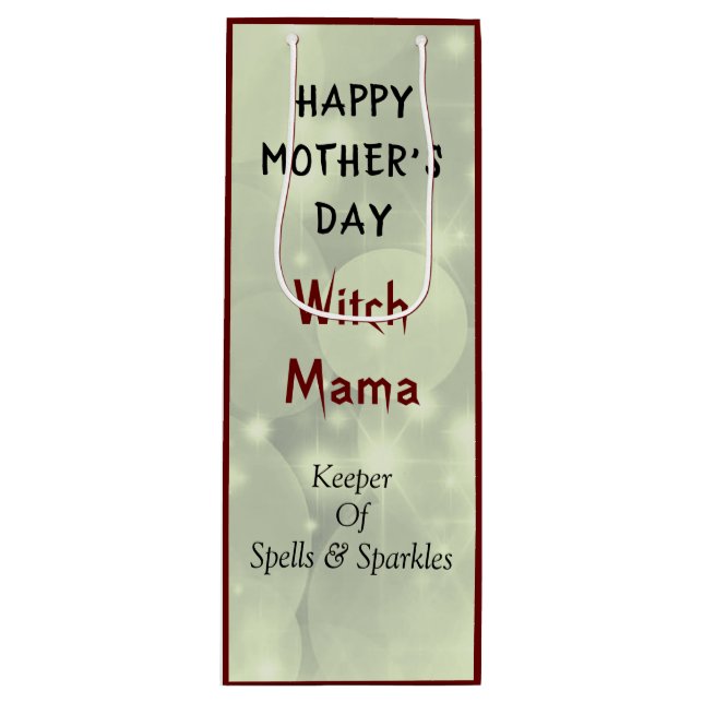 Happy Mother's Day Witch Mama design Wine Gift Bag (Front)