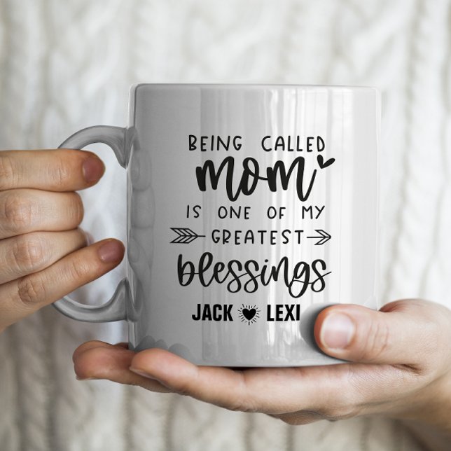 Happy Mothers Day with 2 kids names Coffee Mug (Creator Uploaded)
