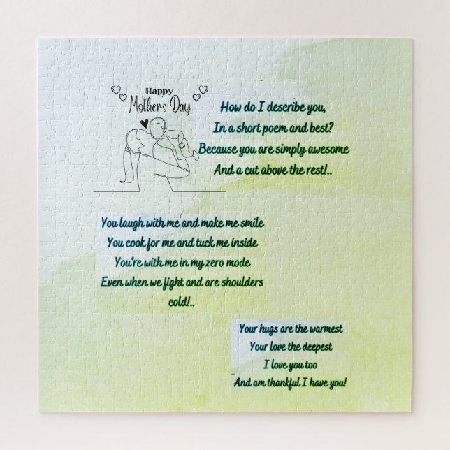 Happy Mother's Day with an original Poem Jigsaw Puzzle (Vertical)