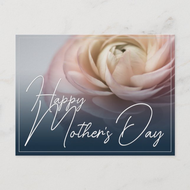 Happy Mother's Day with Big Pink Rose Holiday Postcard (Front)