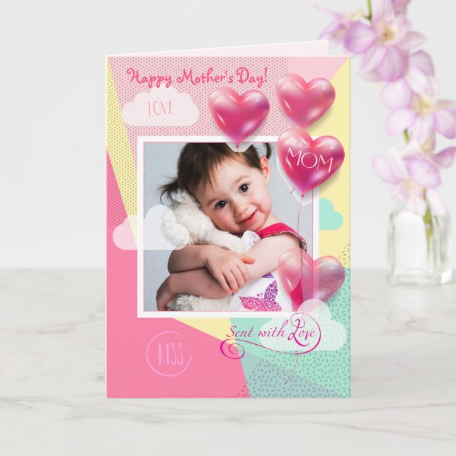 Happy Mother's Day With Custom Template Photo Card (Orchid)