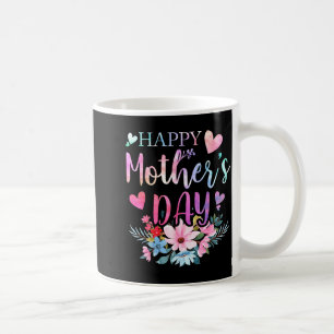 Happy mother's day with floral mom mommy grandma H Coffee Mug