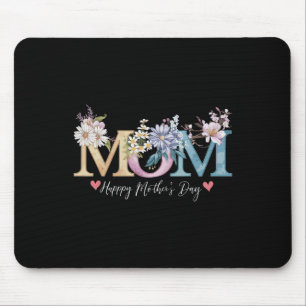 Happy Mother's Day With Floral Mum Mouse Pad