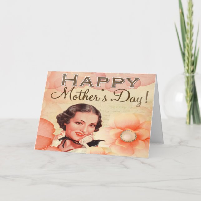 Happy Mothers Day With Flowers Card (Front)