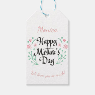 Happy Mother's Day with flowers custom Gift Tags