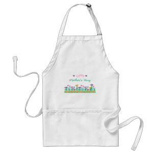 Happy-Mothers-Day with Flowers Unique Standard Apron