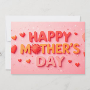 Happy Mother's Day with Hearts Thank You Card