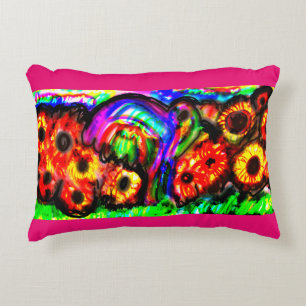 Happy Mother's day with Hummingbird and sunflowers Decorative Cushion