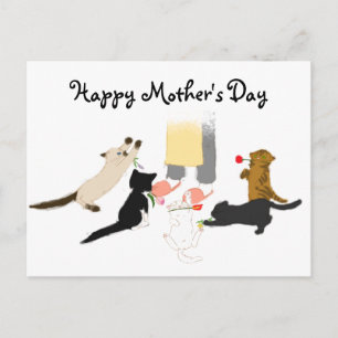 Happy Mother's Day with Kitty. Postcard