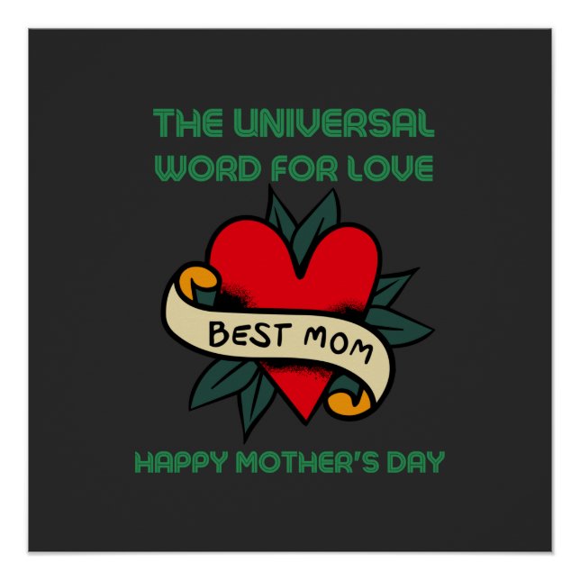 Happy Mothers Day With Love And Flower  Poster (Front)