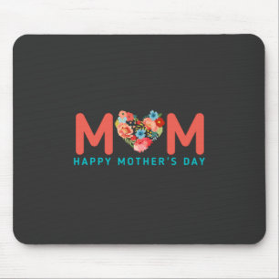 Happy Mothers Day With Love And Flowers Colourful Mouse Pad