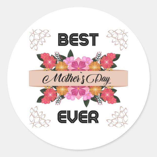 Happy Mothers Day With Love   Classic Round Sticker (Front)