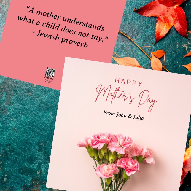 Happy Mother's Day with Pink Flowers Greeting Card (Creator Uploaded)