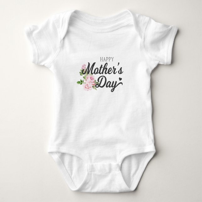 Happy Mother's Day with Pink Roses | Bodysuit (Front)