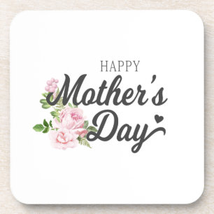 Happy Mother's Day with Pink Roses   Coaster