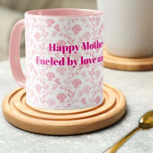 Happy Mother's Day with Pink Roses Floral Pattern Mug