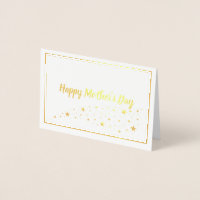 Happy Mother's Day With Stars Trail Gold Foil Card