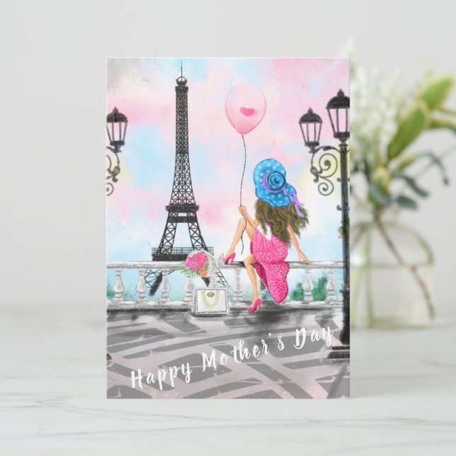 Happy Mother's Day - Woman with Balloon (Standing Front)