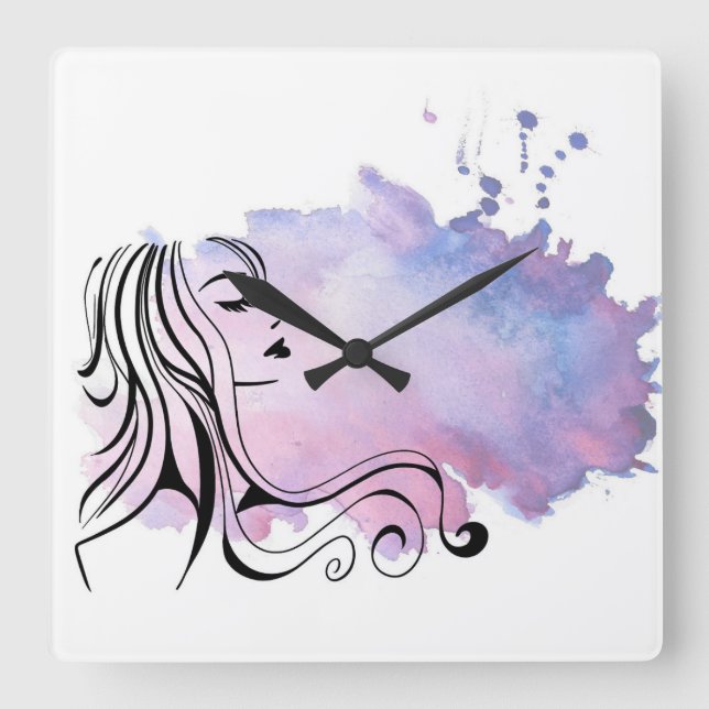 Happy Mothers Day Woman Women's Day Square Wall Clock (Front)
