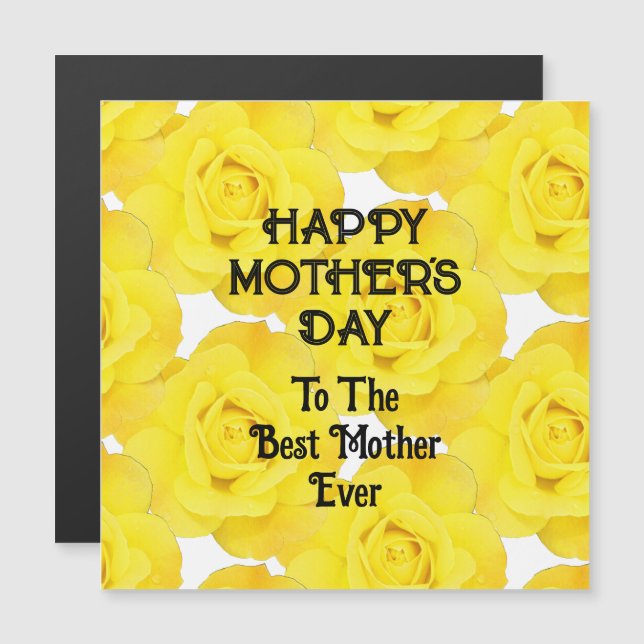 Happy Mother's Day Yellow Floral Custom Greetings (Front/Back)