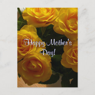 Happy Mother's Day Yellow Roses Postcard