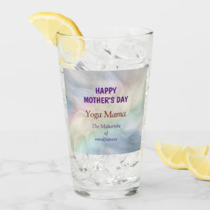 Happy Mother's Day Yoga Mama design Glass