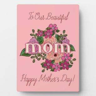 Happy Mother's Day You Customise Pink Roses Plaque