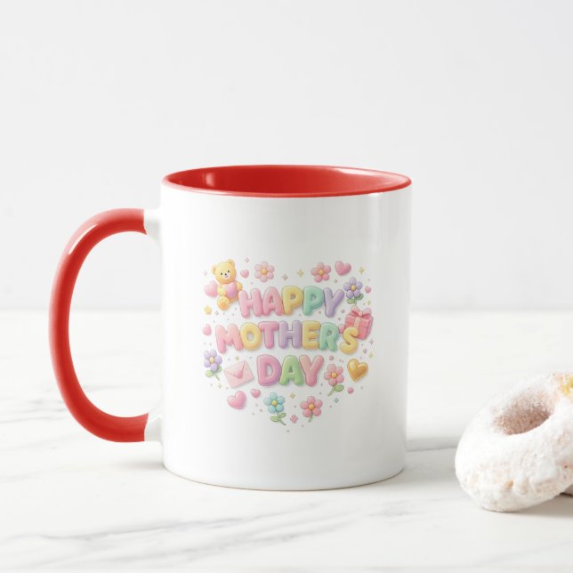 Happy Mother's Days - Bubble Bear Mug (With Donut)