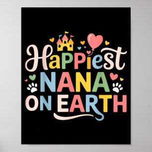 Happy mothers grandma son daughter happiest nana o poster