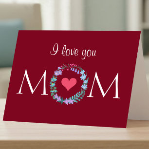 Happy Mother's Mom Day Floral Wildflowers Garland  Card