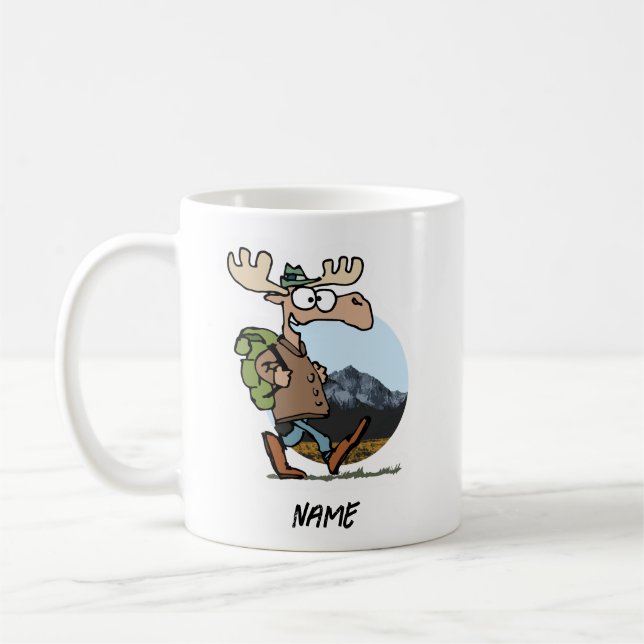 Happy Mountain Moose Coffee Mug (Left)