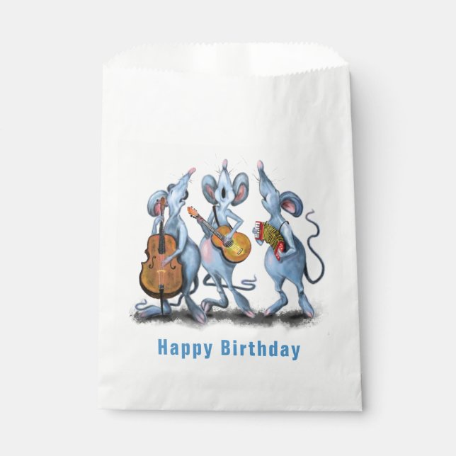 Happy Mouse Music Band Fun Birthday Favour Bag (Front)