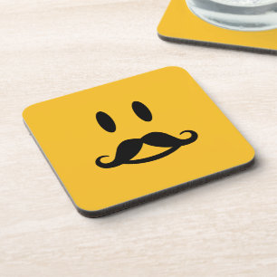 Happy Moustache custom coasters