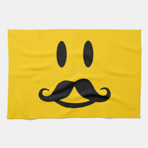 Happy Moustache custom kitchen towel