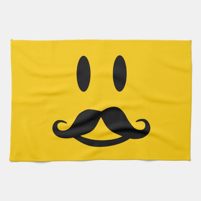 Happy Moustache custom kitchen towel (Horizontal)