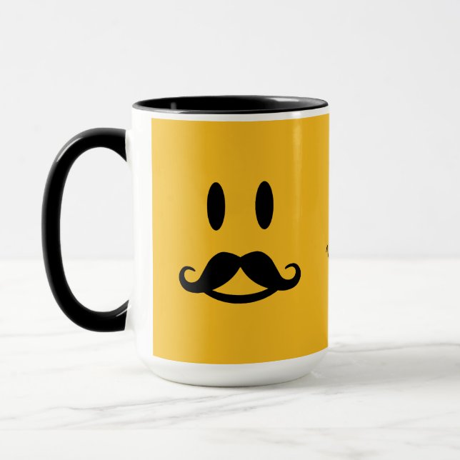 Happy Moustache custom mugs (Left)