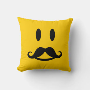 Happy Moustache custom throw pillow