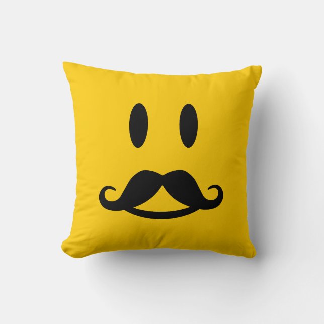 Happy Moustache custom throw pillow (Front)