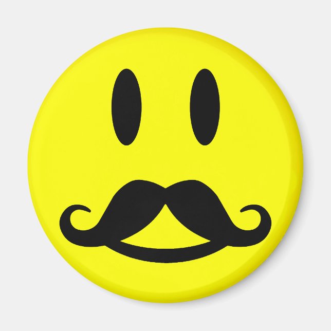 Happy Moustache magnet (Front)