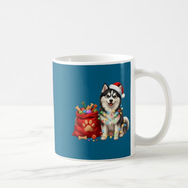 Happy Msky Christmas Lights Dog Mom Msky  Coffee Mug (Right)
