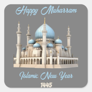 happy muharram islamic new year 2025 square sticker