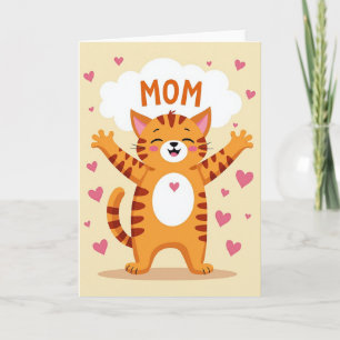 Happy Mum Feline Friend Card